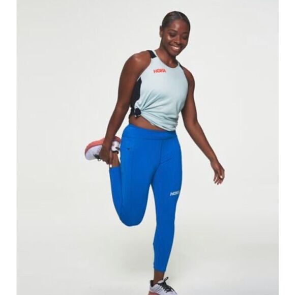 Hoka One One Performance Crop Tight blue NWT - Picture 1 of 7